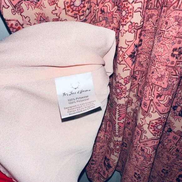 For Love and Lemons Geneva Mini Dress Size Small Red and Pink Printed Feminine - Picture 5 of 7